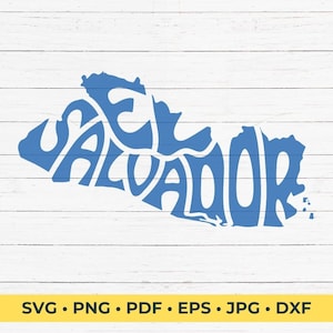 El Salvador-svg | Landvorm PNG WordArt | Midden-Amerika | Cadeau expat