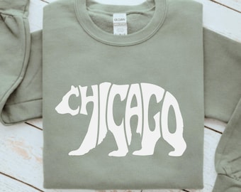 Chicago Bear SVG PNG | Word Art Cut File | Chicago Gift | Cricut Silhouette