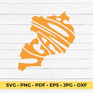 Uganda Typography Word Art SVG Cut File