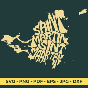 Saint Martin Sint Maarten Island SVG cut file