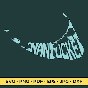 Nantucket Wort Kunst SVG Schnitt Datei