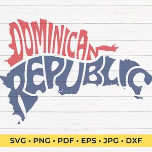 République dominicaine typographie Word Art SVG coupe fichier