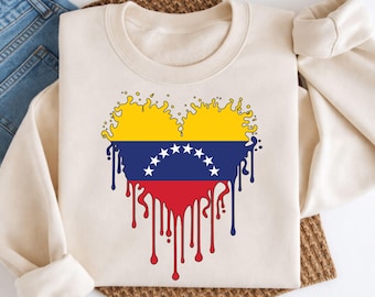 Venezuela Flag SVG | Dripping Heart Cut File | Venezuelan PNG | Pride Gift