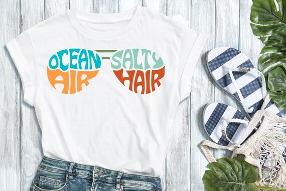 Ocean Air Salty Hair Sunglasses SVG Cut File