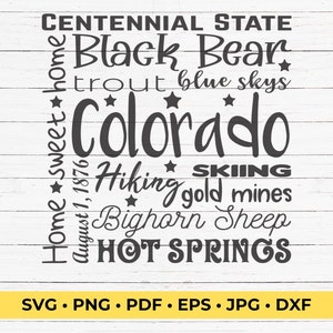 Colorado SVG Cut File Square Typography