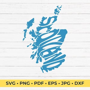 Ecosse typographie pays forme SVG coupe fichier