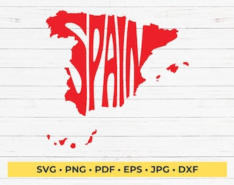 Spanje WordArt in landvorm gesneden SVG-bestand