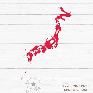 Japon typographie Word Art en forme de carte fichier SVG