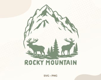 Rocky Mountain National Park SVG | Deer Mountain Illustration | Colorado PNG | Sublimation Design