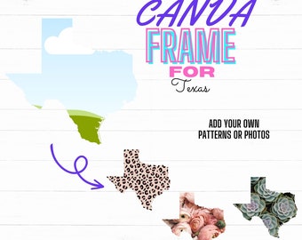 Modelo digital de moldura do Texas para Canva