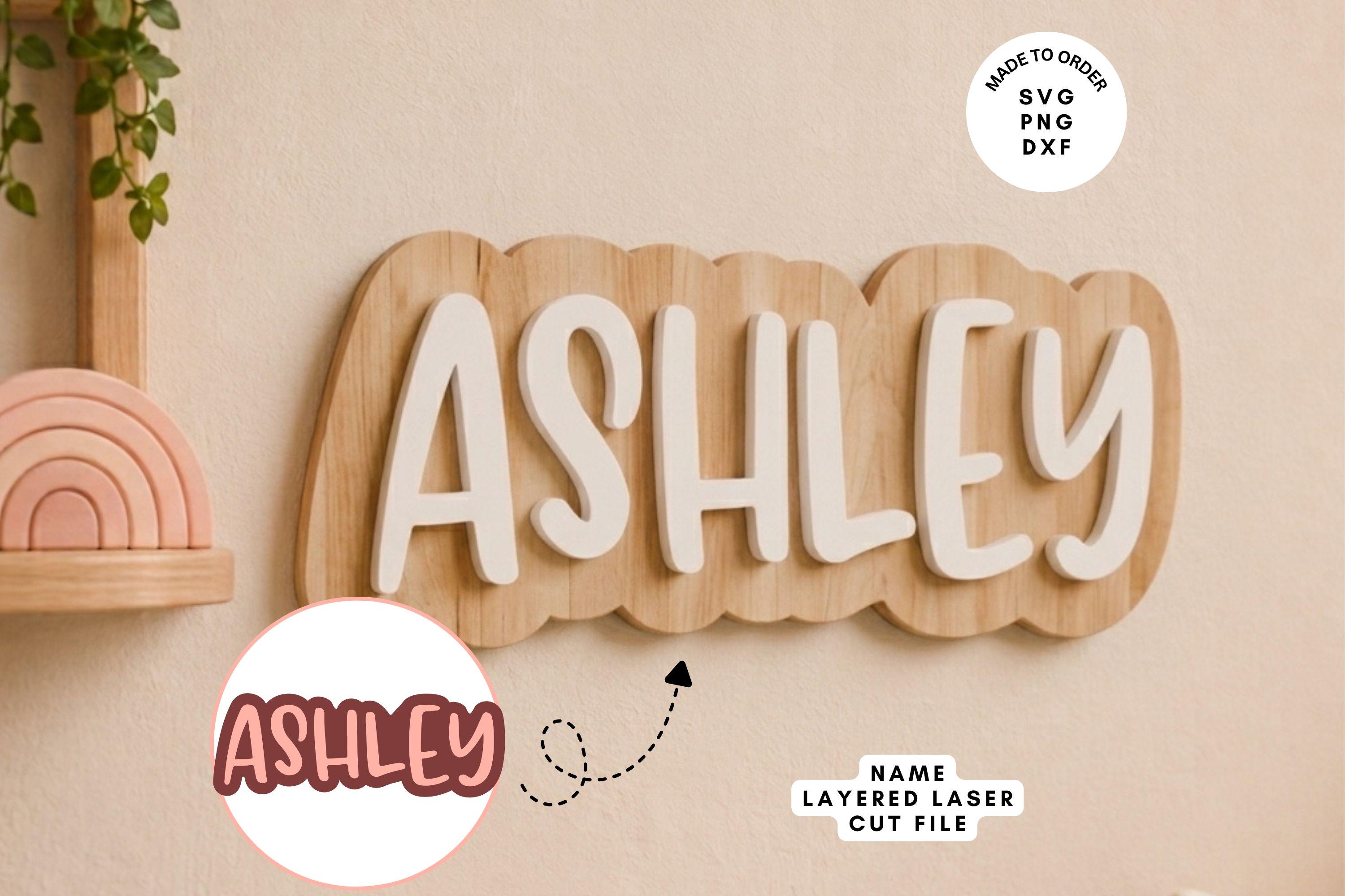 Custom Name Sign SVG | Layered Laser Cut File | Boho Nursery Wood Sign | Kids Room
