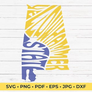 Fichier de coupe SVG en forme de Yellowhammer State Alabama