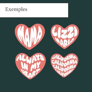 Custom words in the shape of a heart SVG PNG