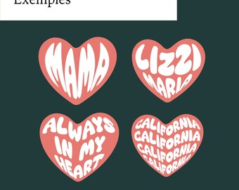 TITLE Custom Heart SVG | Personalized Word Art | Made To Order PNG