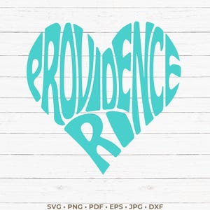 Providence RI word art heart SVG