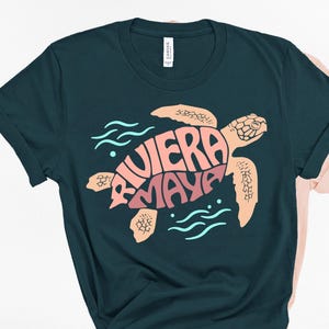 Riviera Maya word art in the Shape of Sea Turtle SVG Cut File