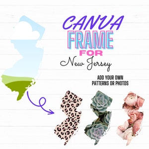 New Jersey Canva Rahmen Digitale Vorlage