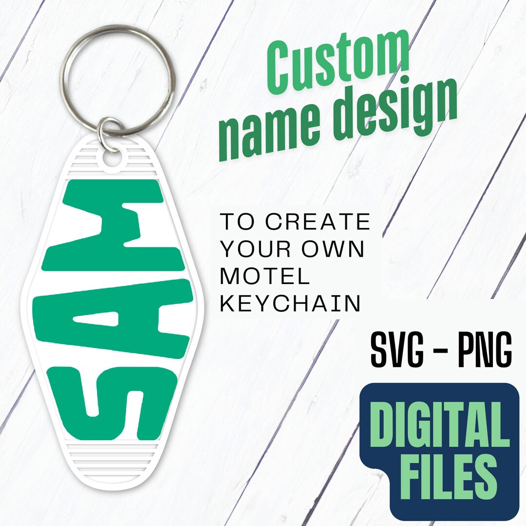 Custom Motel Keychain Digital Design - SVG PNG - Etsy