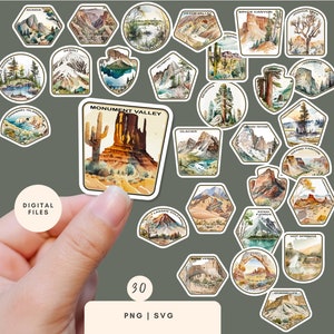30 US National Parks | Vector Sticker Designs