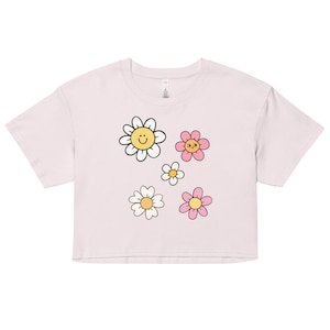 Women’s crop top, crop top, plus size crop top, flower crop top, floral crop top, white crop top, flower print crop top, cute crop top,
