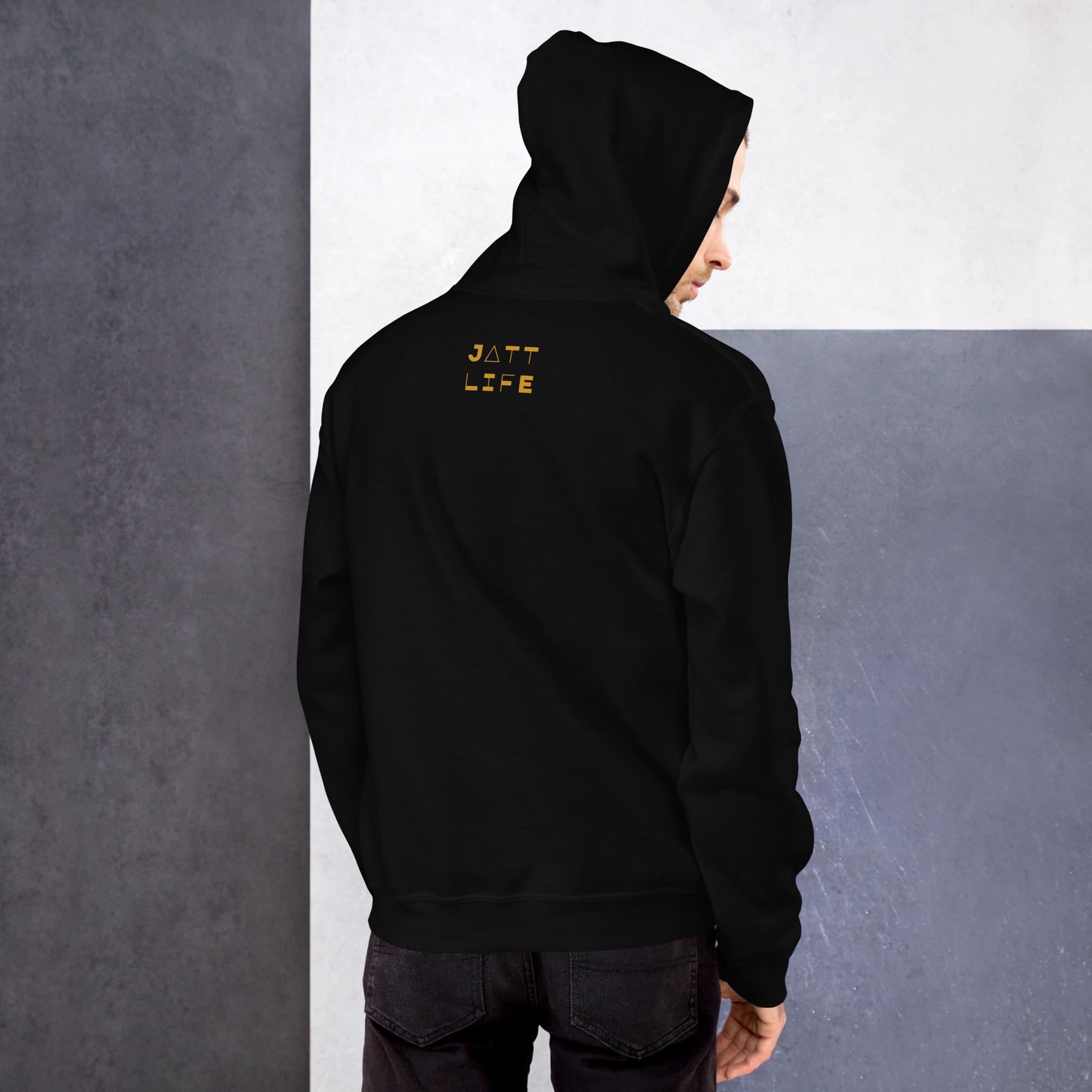 Jatt life Men s Hoodie Black oversized hoodie Black essentials hoodie jatt punjabi hoodie punjabi clothes gildan hoodie