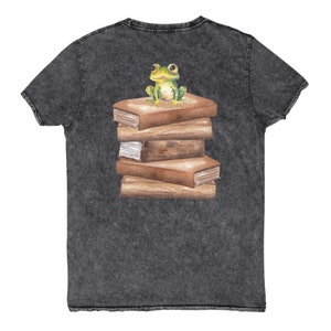 Denim vintage frog print T-Shirt, back print t shirt, back print tshirt, front and back print shirt, frog print, unisex t shirt, cute frog