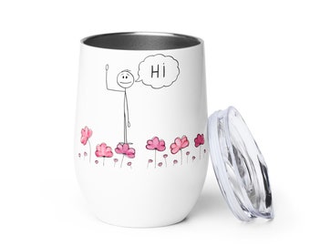 Floral Stainless Steel Wine Tumbler,  Hi Print
