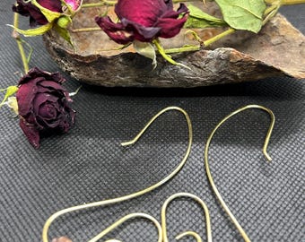 Handgemachte Messing Serpentin Ohrringe mit Rhodonit Perle