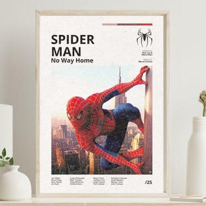 Poster retrò di Spider-Man No Way Home - Poster Marvel minimalista - Illustrazione geek in stile vintage per la decorazione murale