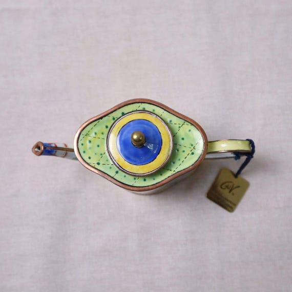 Charlotte Di Vita Numbered Edition Miniature Teapot Hand Painted W