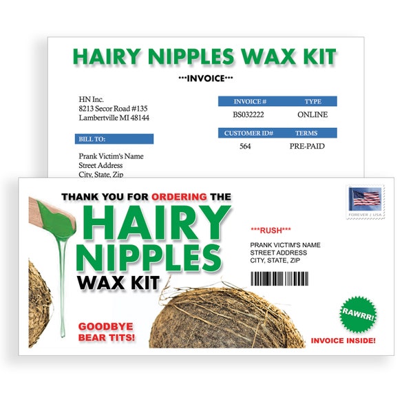 Hairy Nips - Prank Mail Letter - 100% Anonymous - Sent Directly To Your Friends - Prank Mail - Postal Joke