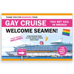 Prank Postcard - Gay Cruise - 100% Anonymous - Sent Directly To Your Friends - Prank Mail - Postal Joke Card