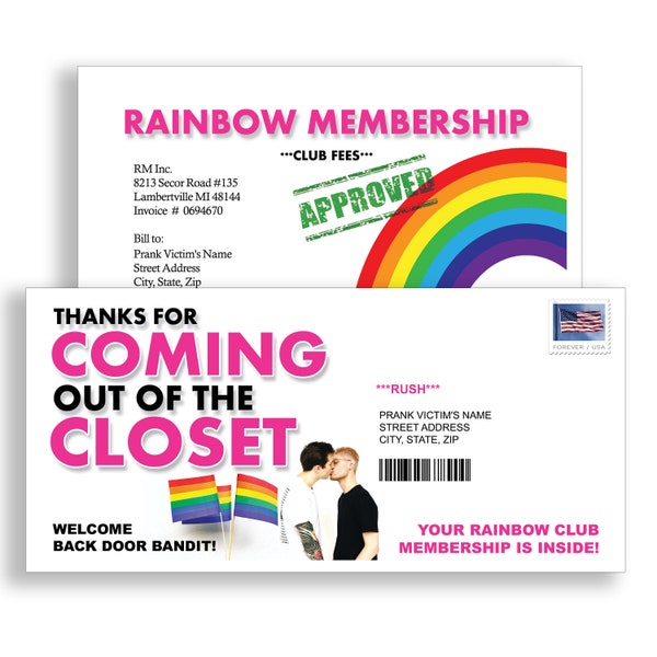 Coming Out Of The Closet - Prank Envelope Letter - 100% Anonymous - Sent Directly To Your Friends - Prank Mail - Postal Joke