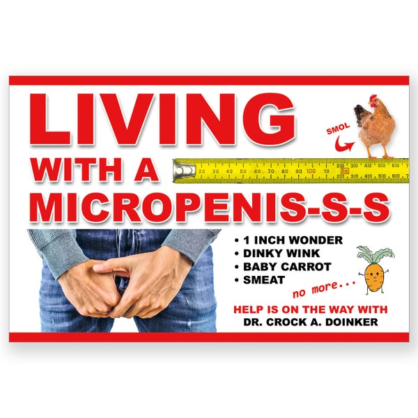 Prank Postcard - Micropenis - 100% Anonymous - Sent Directly To Your Friends - Prank Mail - Postal Joke Card