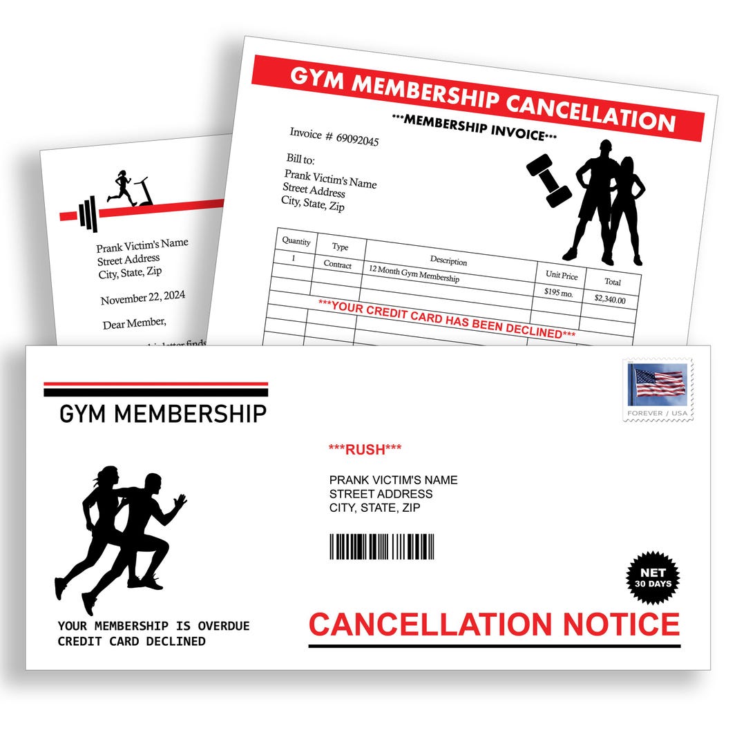 Gym Membership Fitness Exercise Prank Mail Joke 100% Anonymous Letter ...