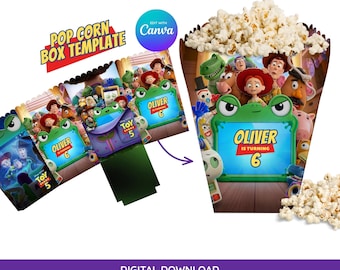 de boîte de pop-corn Toy Story | Cadeau d'anniversaire pour enfants (téléchargement numérique)