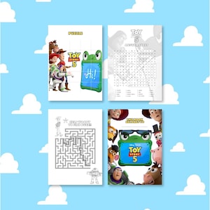 Modello Canva per colorare Toy Story 5 / Pagine di attività per il compleanno dei bambini (download digitale) immagine 5