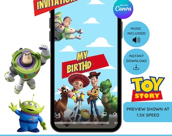 Invitation vidéo Toy Story | Invitation d'anniversaire animée (téléchargement numérique)