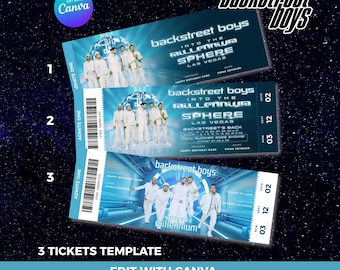 Uitnodiging voor een Backstreet Boys-concertkaartje | Bewerkbare Canva-sjabloon (digitale download)