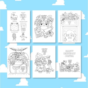 Modello Canva per colorare Toy Story 5 / Pagine di attività per il compleanno dei bambini (download digitale) immagine 4