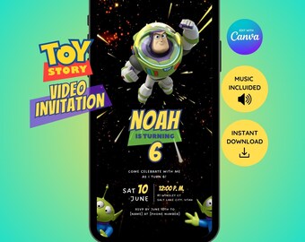 Toy Story Buzz Lightyear Video Invitation | Animated Birthday Invite (Digital Download)
