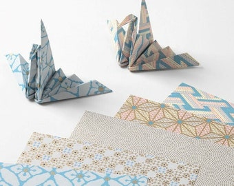 Japans origamipapier 15 x 15 cm - Kyoto Polka / Met de hand gedrukt Yuzen Washi