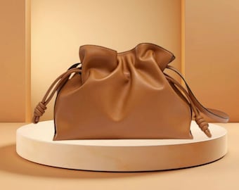 Sac cloud à bandoulière en cuir de créateur - Sac porte-bonheur en cuir véritable - Sac à bandoulière élégant pour elle