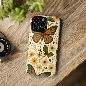 Vibrant Butterfly Phone Case: Bohemian Preppy Style, Impact Resistant