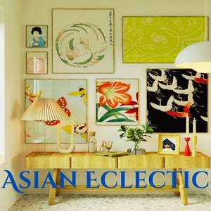 Eclectic Asian Art Collection - 15 Printable Vintage Posters for Home Decor