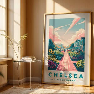 Chelsea Flower Market Poster: Giclée Print, Vintage Floral Wall Art