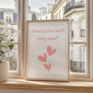 Kitsch Kitchen Art Print: Serving Love With Every Meal (A3 JPEG)