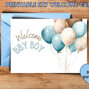 Biglietto di benvenuto per neonato - Download DIGITALE - Biglietto di benvenuto stampabile per neonato - Biglietto d'auguri stampabile, neonato