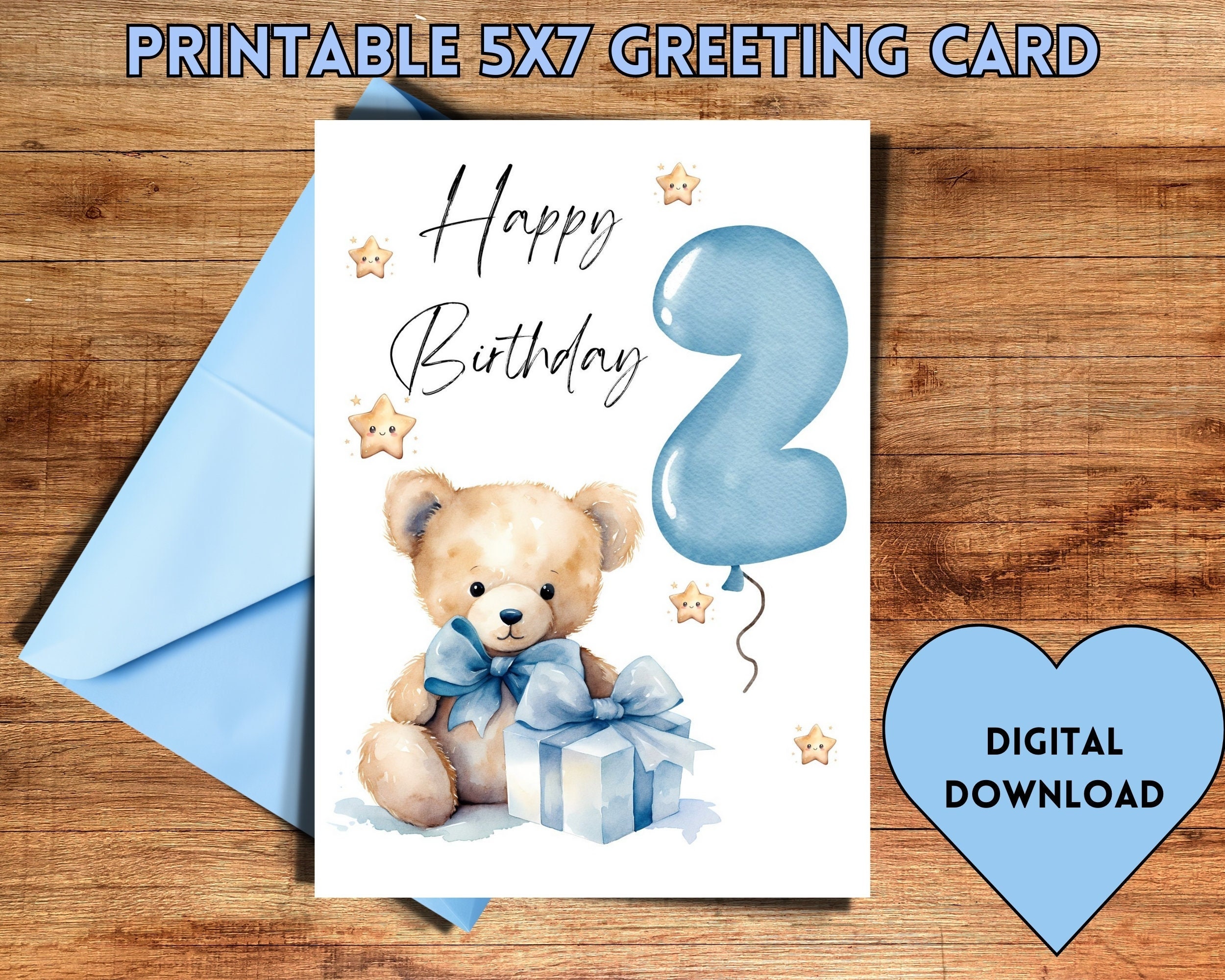 Bng-bng Banner Compleanno 2 Anni Ragazzo – Decorazioni Glitterate Blu "I Am Two" E "Happy 2nd Birthday"