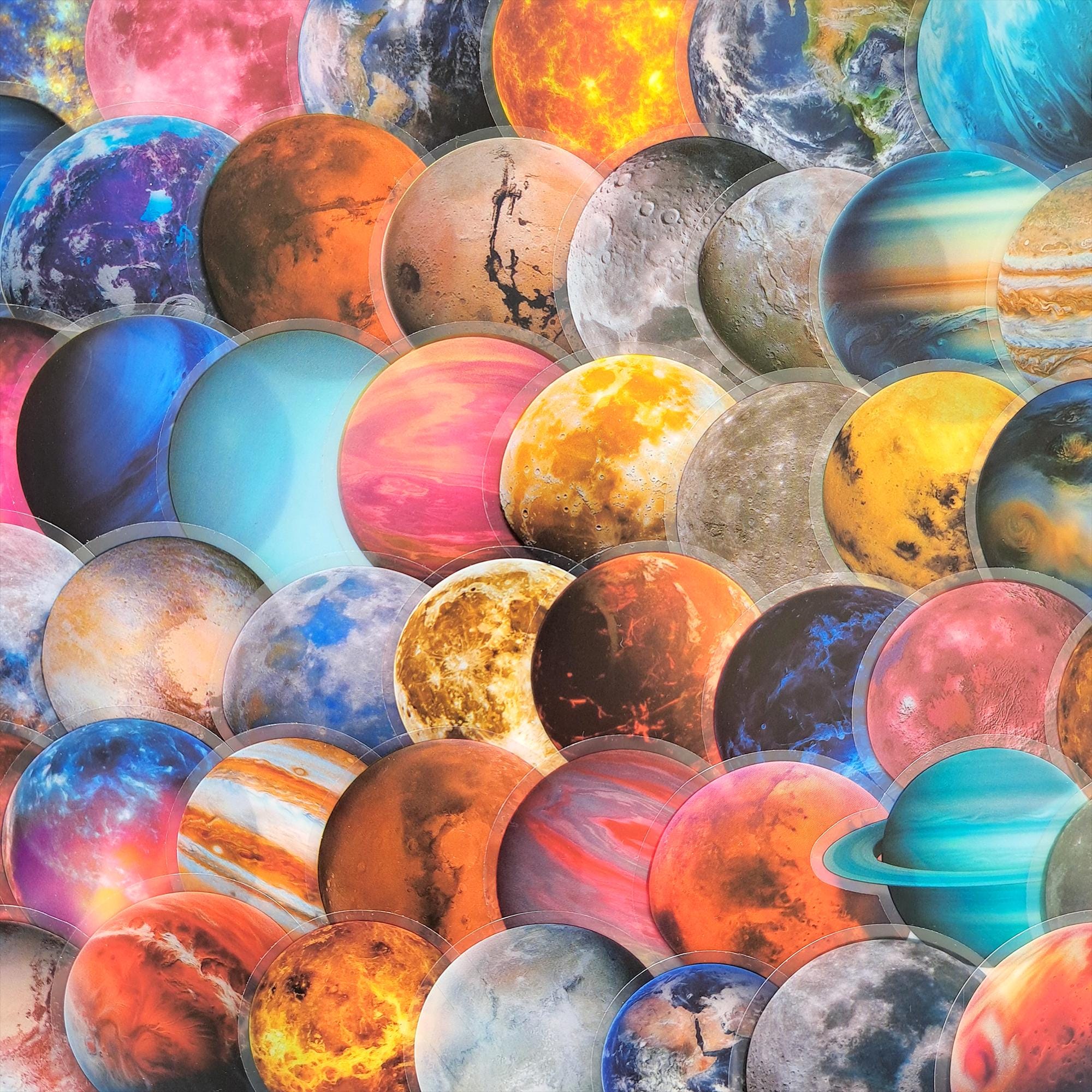 To Scale Sticker Planets Solar System Planets Sticker Pack, Transparent Realistic Space Galaxy ...